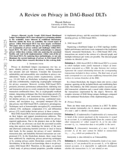 A Review on Privacy in DAG-Based DLTs