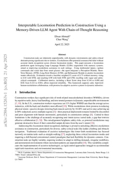 Interpretable Locomotion Prediction in Construction Using a Memory-Driven LLM Agent With Chain-of-Thought Reasoning