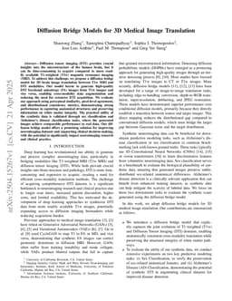 Diffusion Bridge Models for 3D Medical Image Translation