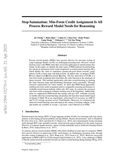 Stop Summation: Min-Form Credit Assignment Is All Process Reward Model Needs for Reasoning
