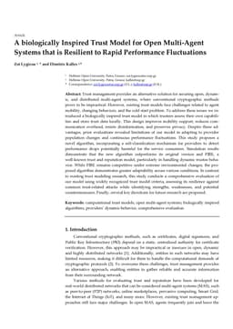 A biologically Inspired Trust Model for Open Multi-Agent Systems that is Resilient to Rapid Performance Fluctuations