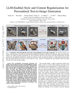 LLM-Enabled Style and Content Regularization for Personalized Text-to-Image Generation