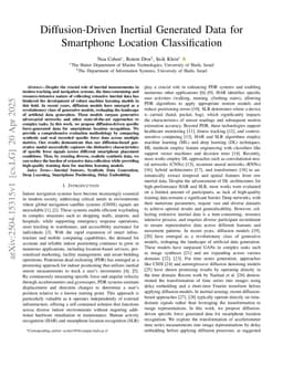 Diffusion-Driven Inertial Generated Data for Smartphone Location Classification