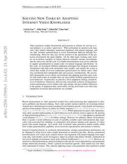 Solving New Tasks by Adapting Internet Video Knowledge