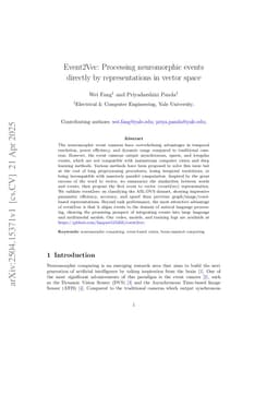 Event2Vec: Processing neuromorphic events directly by representations in vector space