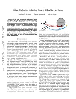 Safety Embedded Adaptive Control Using Barrier States
