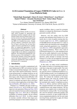 LLM-Assisted Translation of Legacy FORTRAN Codes to C++: A Cross-Platform Study