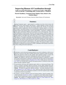 Improving Human-AI Coordination through Adversarial Training and Generative Models