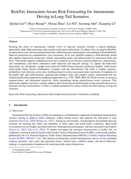 RiskNet: Interaction-Aware Risk Forecasting for Autonomous Driving in Long-Tail Scenarios