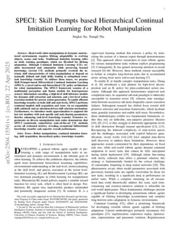 SPECI: Skill Prompts based Hierarchical Continual Imitation Learning for Robot Manipulation