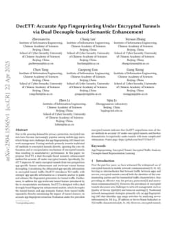 DecETT: Accurate App Fingerprinting Under Encrypted Tunnels via Dual Decouple-based Semantic Enhancement