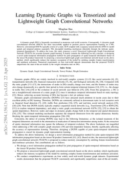 Learning Dynamic Graphs via Tensorized and Lightweight Graph Convolutional Networks