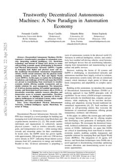 Trustworthy Decentralized Autonomous Machines: A New Paradigm in Automation Economy