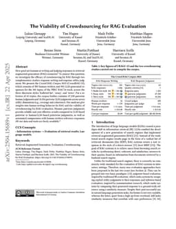 The Viability of Crowdsourcing for RAG Evaluation