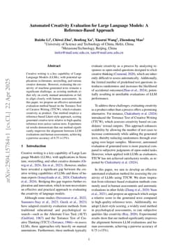 Automated Creativity Evaluation for Large Language Models: A Reference-Based Approach