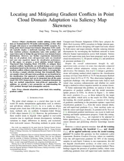 Locating and Mitigating Gradient Conflicts in Point Cloud Domain Adaptation via Saliency Map Skewness