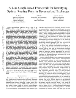 A Line Graph-Based Framework for Identifying Optimal Routing Paths in Decentralized Exchanges
