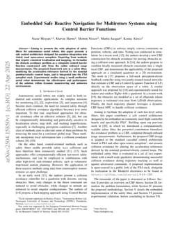 Embedded Safe Reactive Navigation for Multirotors Systems using Control Barrier Functions