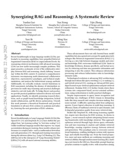 Synergizing RAG and Reasoning: A Systematic Review