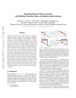 Reasoning Physical Video Generation with Diffusion Timestep Tokens via Reinforcement Learning