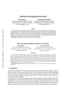 Methods for Recognizing Nested Terms