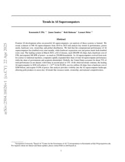 Trends in AI Supercomputers