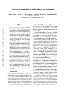 Certified Mitigation of Worst-Case LLM Copyright Infringement