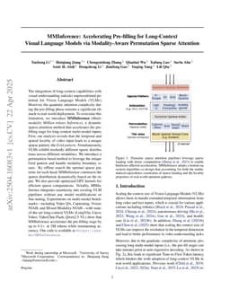 MMInference: Accelerating Pre-filling for Long-Context VLMs via Modality-Aware Permutation Sparse Attention