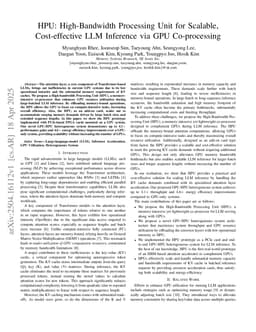 HPU: High-Bandwidth Processing Unit for Scalable, Cost-effective LLM Inference via GPU Co-processing
