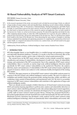 AI-Based Vulnerability Analysis of NFT Smart Contracts