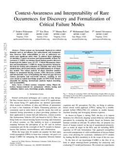 Context-Awareness and Interpretability of Rare Occurrences for Discovery and Formalization of Critical Failure Modes
