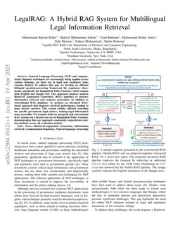 LegalRAG: A Hybrid RAG System for Multilingual Legal Information Retrieval