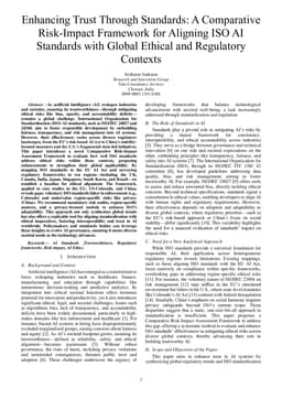 Enhancing Trust Through Standards: A Comparative Risk-Impact Framework for Aligning ISO AI Standards with Global Ethical and Regulatory Contexts