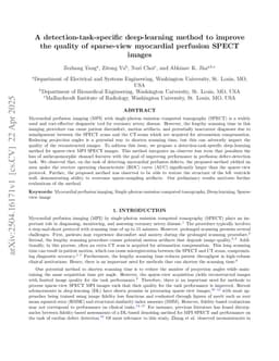 A detection-task-specific deep-learning method to improve the quality of sparse-view myocardial perfusion SPECT images