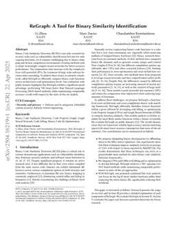 ReGraph: A Tool for Binary Similarity Identification