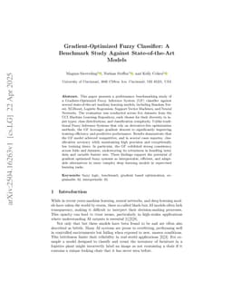 Gradient-Optimized Fuzzy Classifier: A Benchmark Study Against State-of-the-Art Models