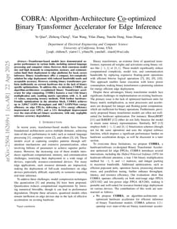 COBRA: Algorithm-Architecture Co-optimized Binary Transformer Accelerator for Edge Inference