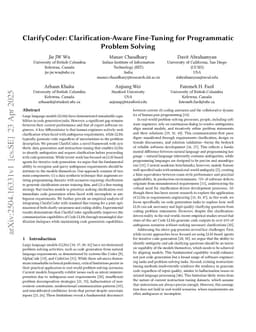 ClarifyCoder: Clarification-Aware Fine-Tuning for Programmatic Problem Solving