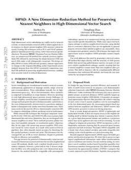 MPAD: A New Dimension-Reduction Method for Preserving Nearest Neighbors in High-Dimensional Vector Search