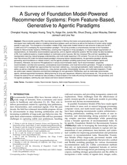 A Survey of Foundation Model-Powered Recommender Systems: From Feature-Based, Generative to Agentic Paradigms