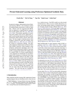 Private Federated Learning using Preference-Optimized Synthetic Data