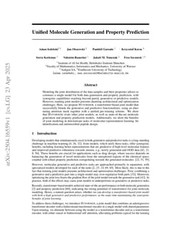 Unified Molecule Generation and Property Prediction