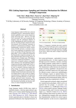 PIS: Linking Importance Sampling and Attention Mechanisms for Efficient Prompt Compression