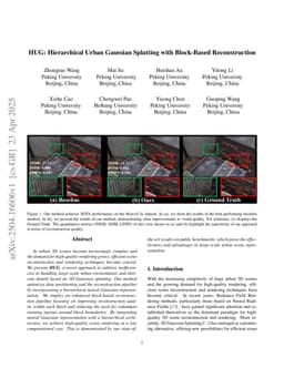 HUG: Hierarchical Urban Gaussian Splatting with Block-Based Reconstruction