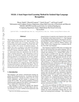 SSLR: A Semi-Supervised Learning Method for Isolated Sign Language Recognition