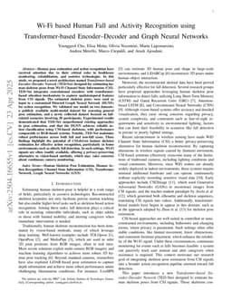 WiFi based Human Fall and Activity Recognition using Transformer based Encoder Decoder and Graph Neural Networks