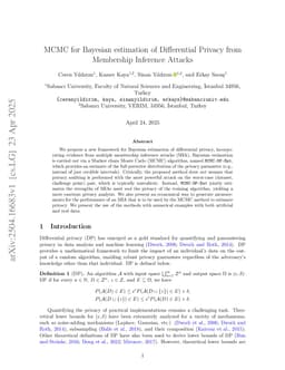 MCMC for Bayesian estimation of Differential Privacy from Membership Inference Attacks