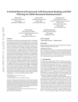 A Unified Retrieval Framework with Document Ranking and EDU Filtering for Multi-document Summarization