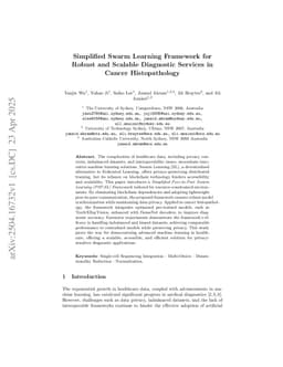 Simplified Swarm Learning Framework for Robust and Scalable Diagnostic Services in Cancer Histopathology