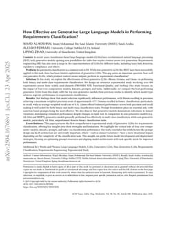 How Effective are Generative Large Language Models in Performing Requirements Classification?